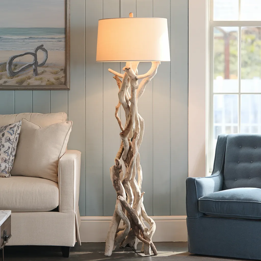 Living Room Lamp Ideas That Instantly Make a Room Look Expensive 36 Driftwood Sculptural Floor Lamp