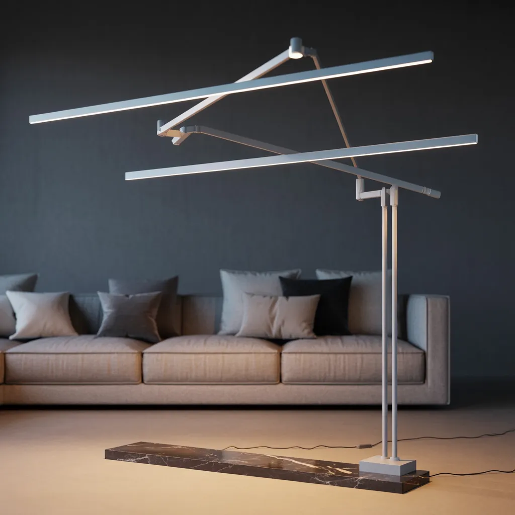 Living Room Lamp Ideas That Instantly Make a Room Look Expensive 45 Dual-Bar Articulating Linear Floor Lamp