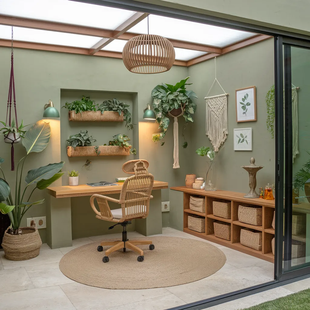 24+ Jaw-Dropping Home Office Ideas That Look Insanely Expensive 4 Earthy Office Oasis