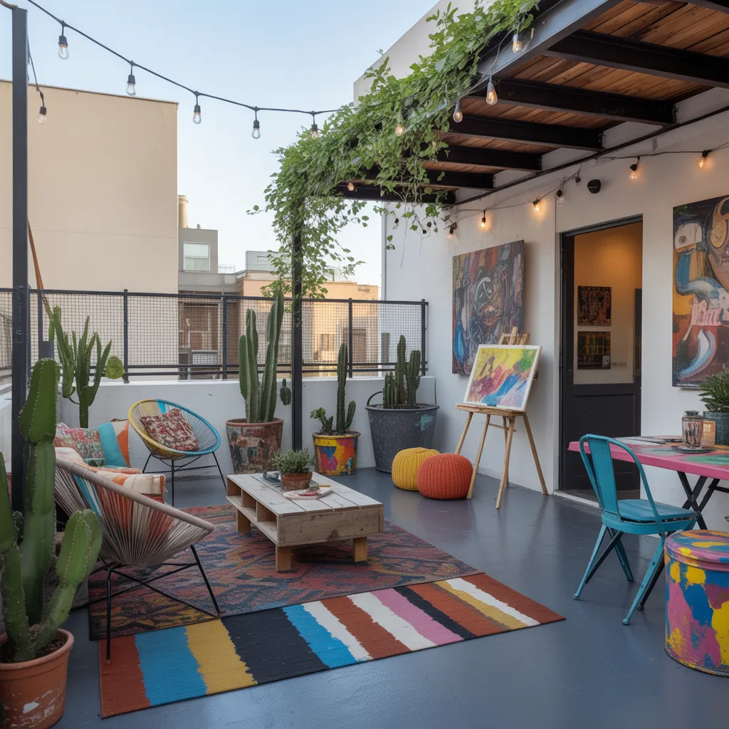 Eclectic Artist’s Terrace with Creative Vibes