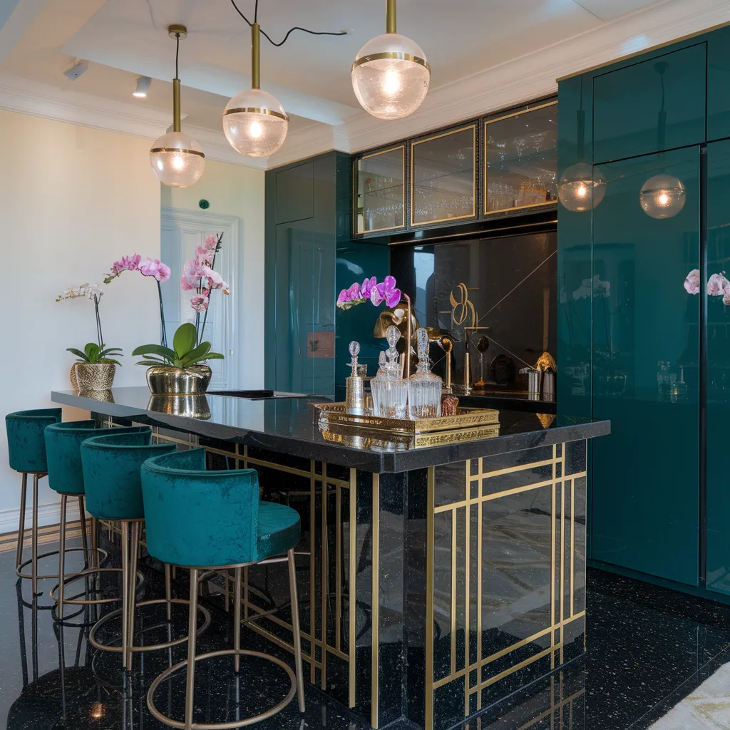 Emerald Deco Luxe – Kitchen with Glamorous Edge