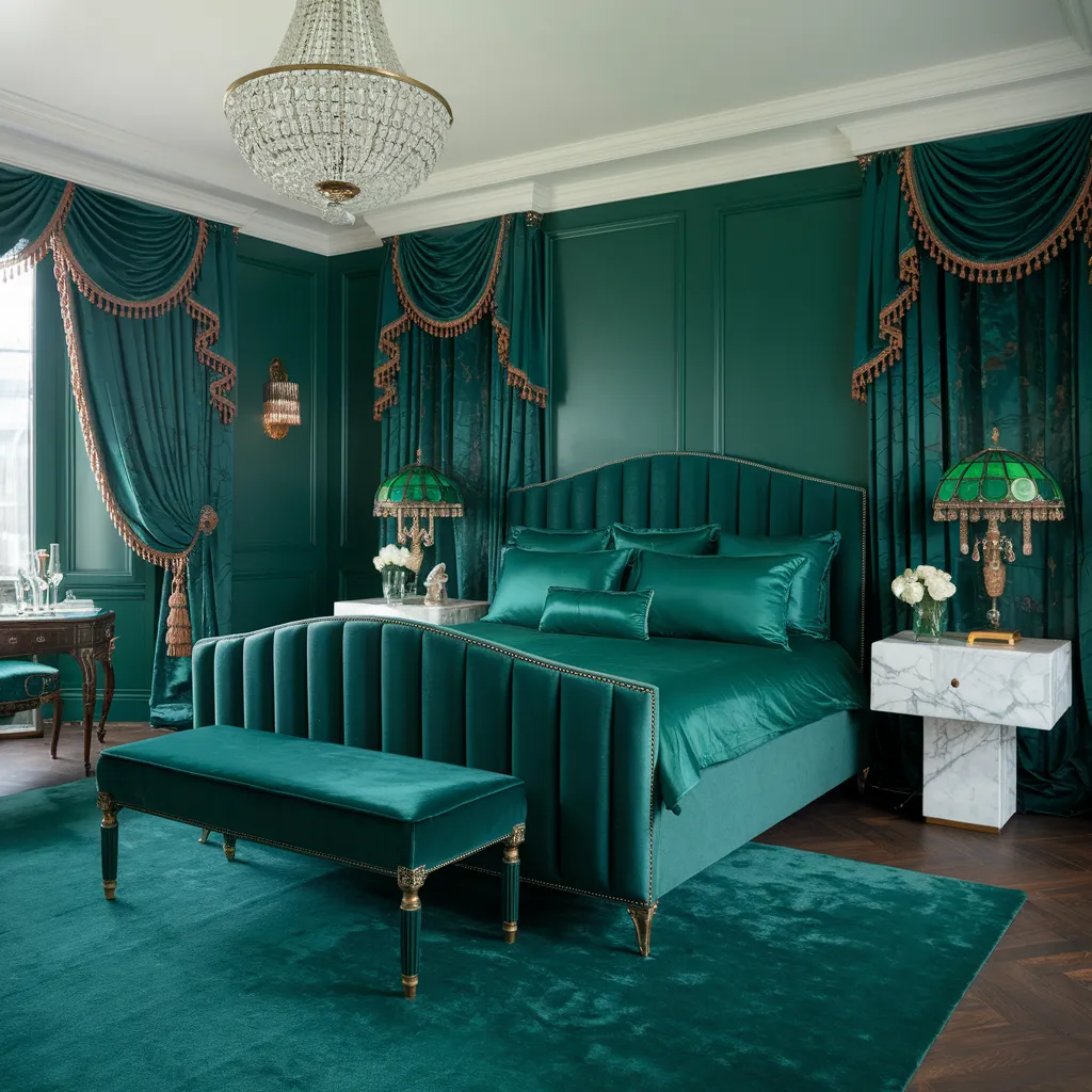 Emerald Green Classic Luxury Bedroom