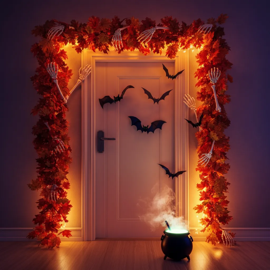 Spooky & Stylish: Halloween Bedroom Ideas You’ll Love 37 Enchanted Doorway Display