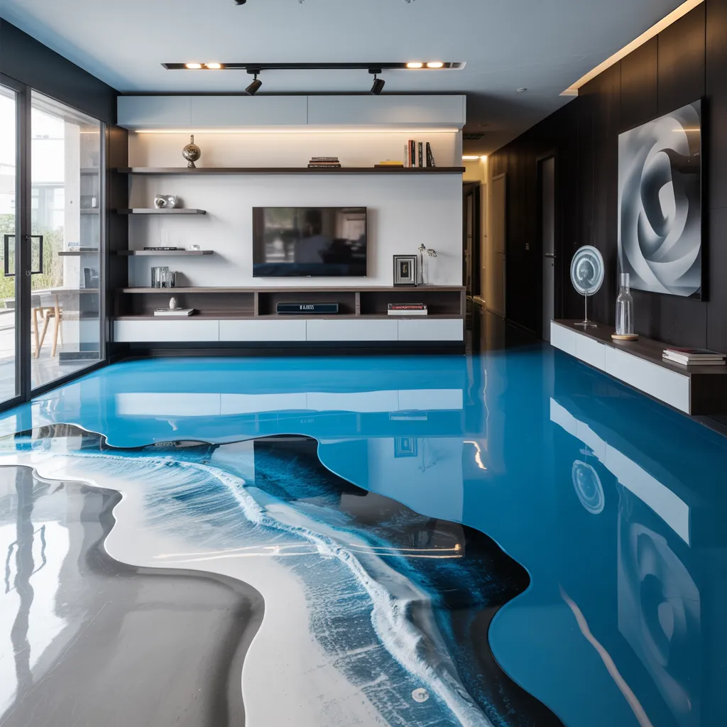 These Genius Flooring Ideas Will Make Your Rooms Look 10x Better 32 Epoxy Resin Floor with 3D Ocean Illusion