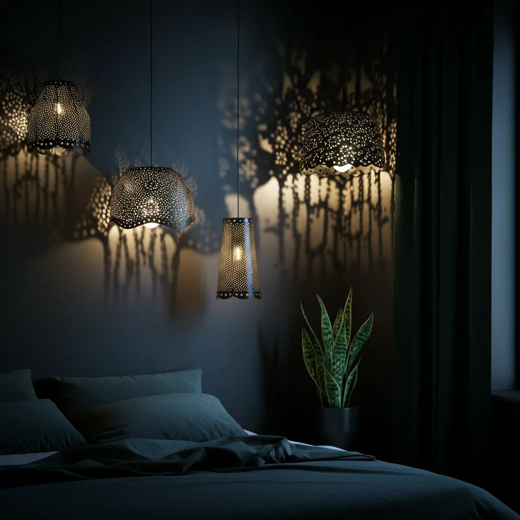 32+ Dark Nature Aesthetic Bedrooms That Feel Like a Peaceful Forest Retreat 24 Ethereal Shadow Play