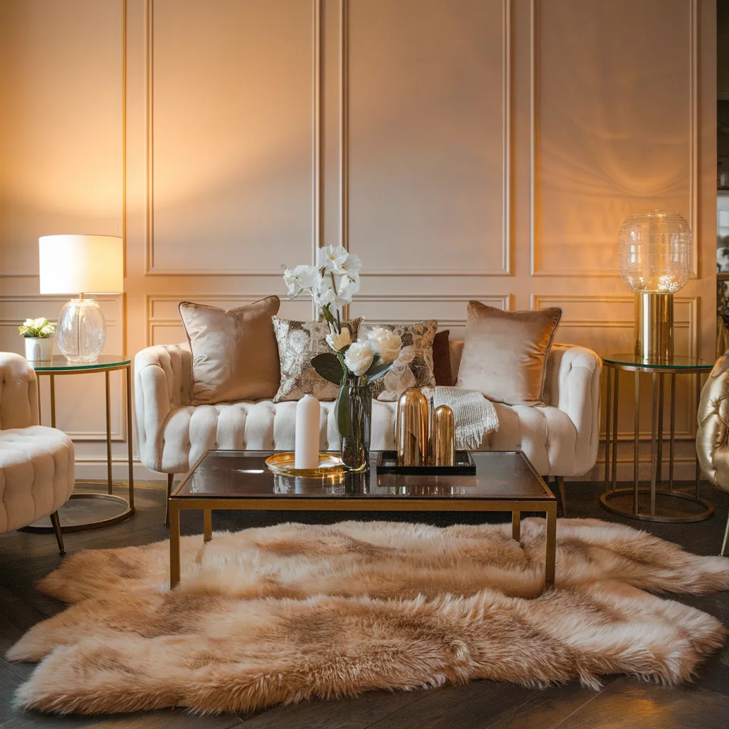 Rugs in Living Room Designs That Instantly Upgrade Your Space 18 Faux Fur Rug in Living Room