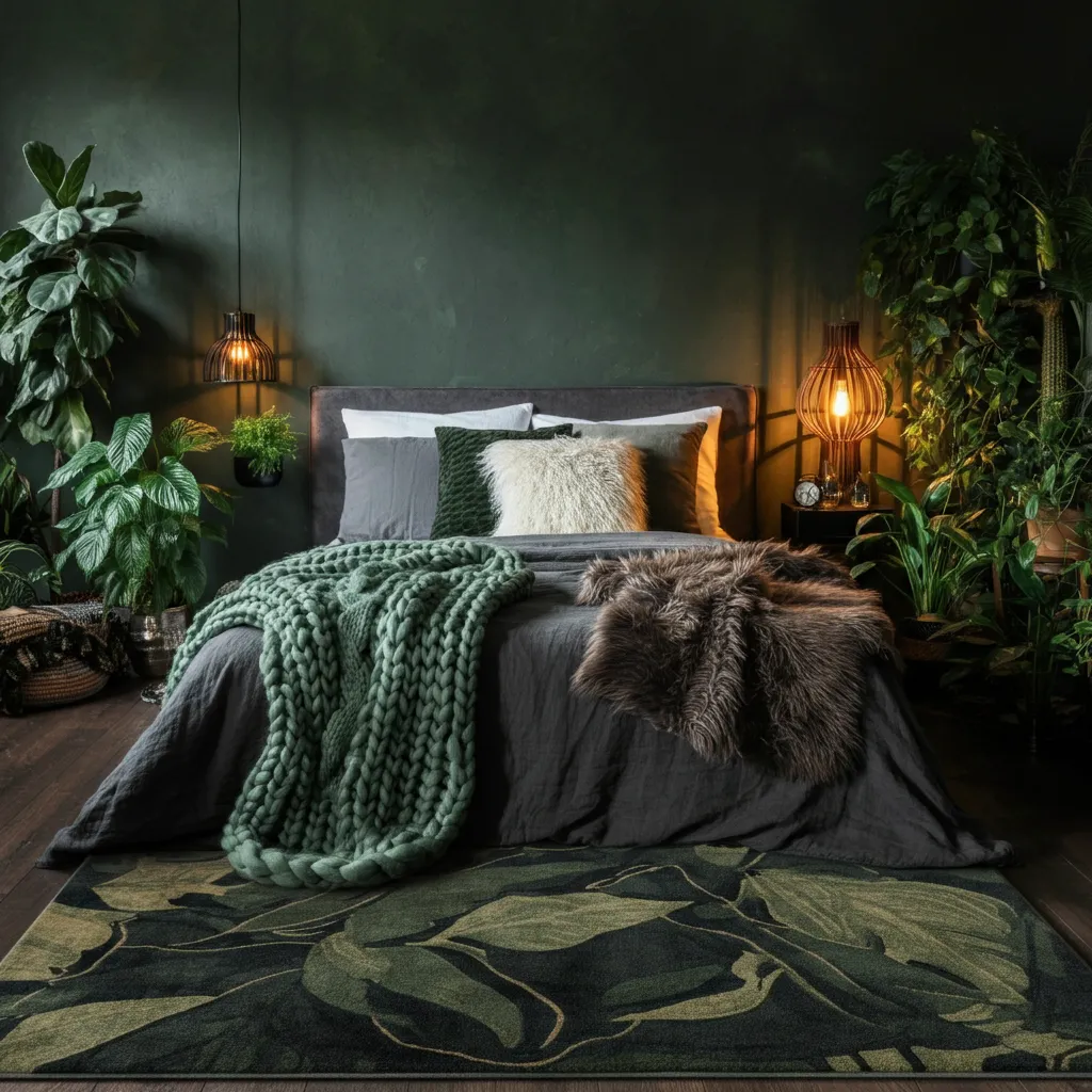 32+ Dark Nature Aesthetic Bedrooms That Feel Like a Peaceful Forest Retreat 28 Forest Floor Layers
