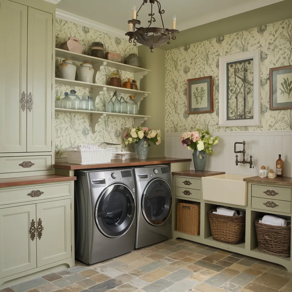 27+ Genius Laundry Room Ideas That Will Make You Love Doing Chores 24 French Country Laundry Room