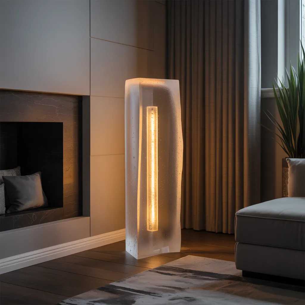 Living Room Lamp Ideas That Instantly Make a Room Look Expensive 42 Frosted Acrylic Monolith Floor Lamp