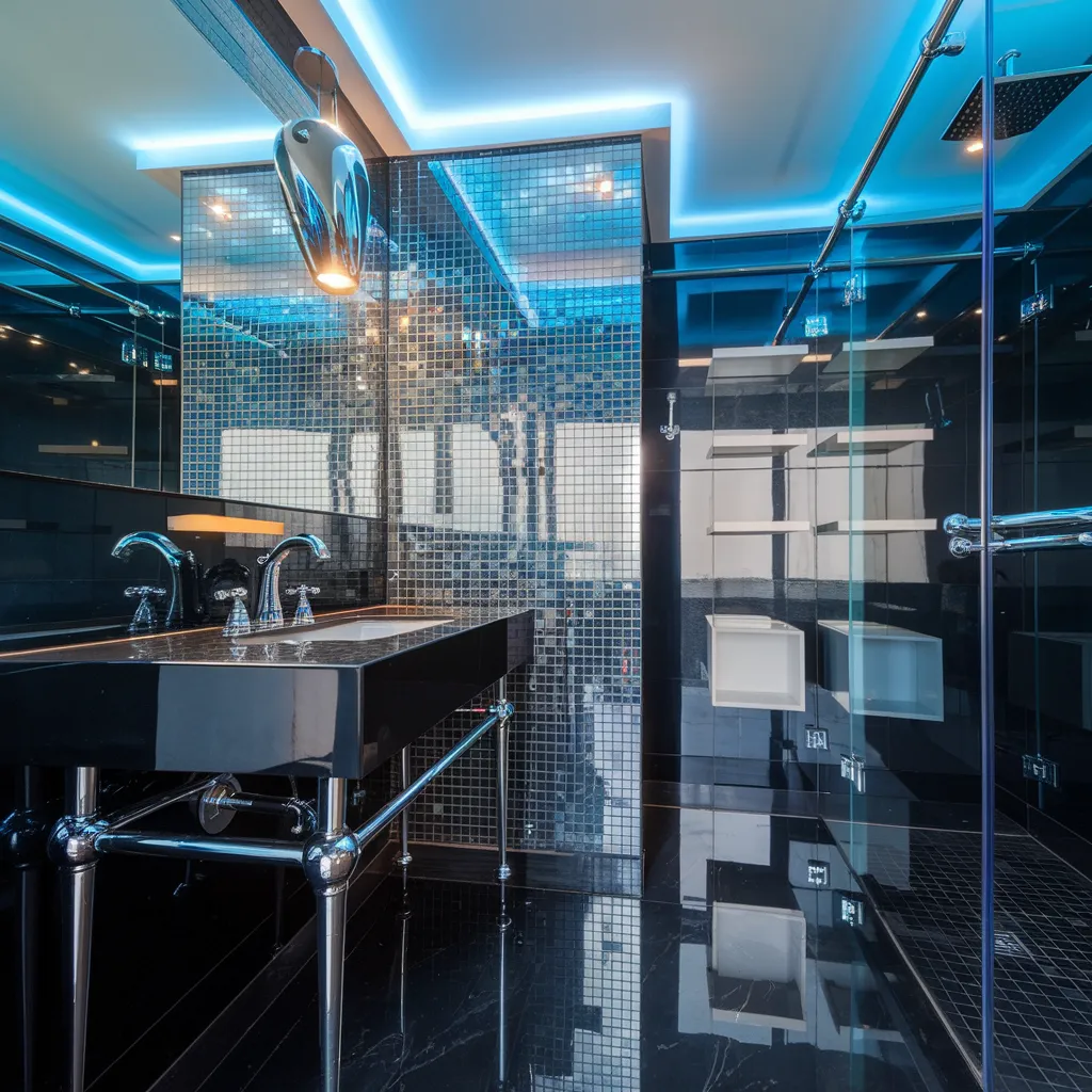Futuristic Noir Bathroom
