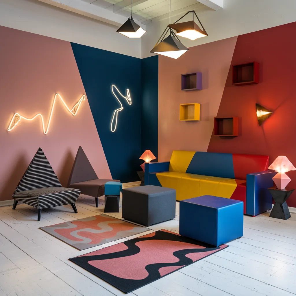 Geo Pop – Funky Living Room with Bold Shapes
