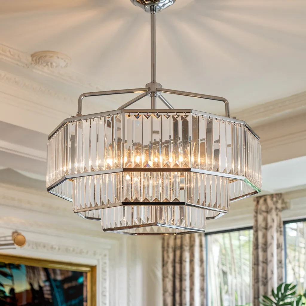 From Glam to Minimal: Chandelier Designs You’ll Fall in Love With 31 Geometric Art Deco Tiered Prism Chandelier