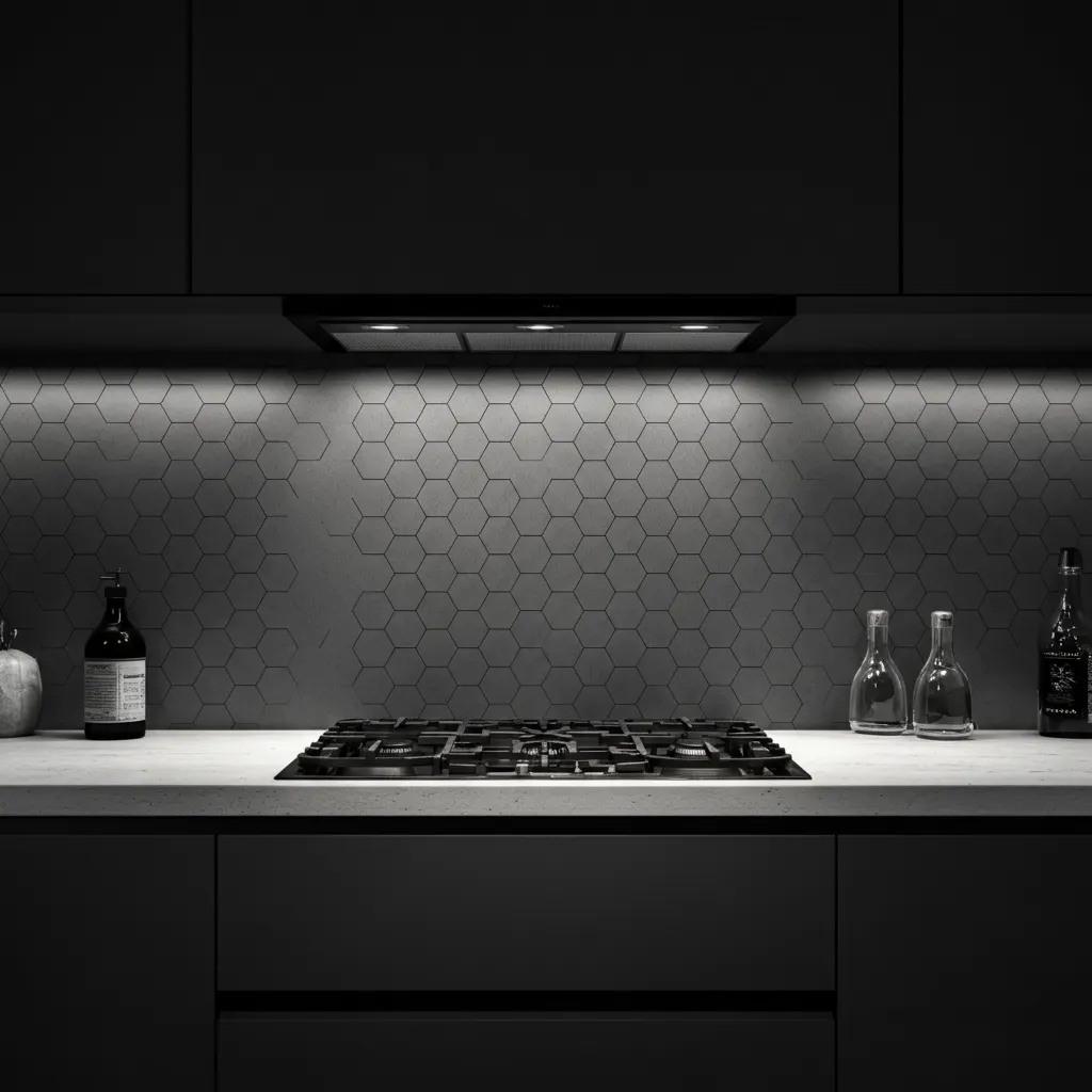32+ Jaw-Dropping Kitchen Backsplash Ideas You Haven’t Seen Yet 26 Geometric Hexagon Tile Kitchen