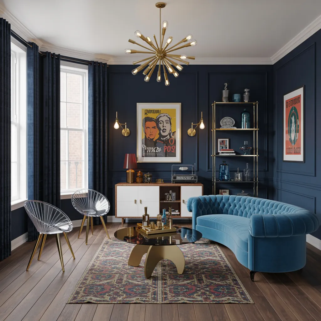 Steal These Designer-Approved Mid Century Modern Living Room Ideas 6 Glam Collector’s Mid-Century Living Room