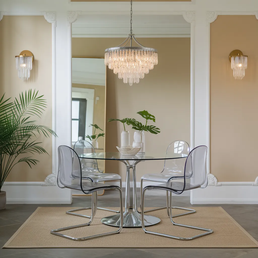 Glass Round Table Small Dining Room Idea