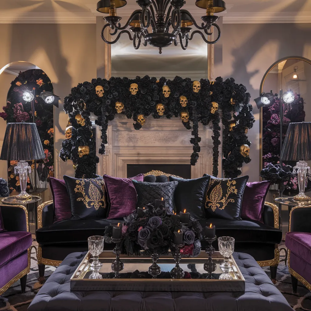 The Ultimate Halloween Living Room Inspiration Guide (Every Style Covered) 15 Gothic Glam Living Room
