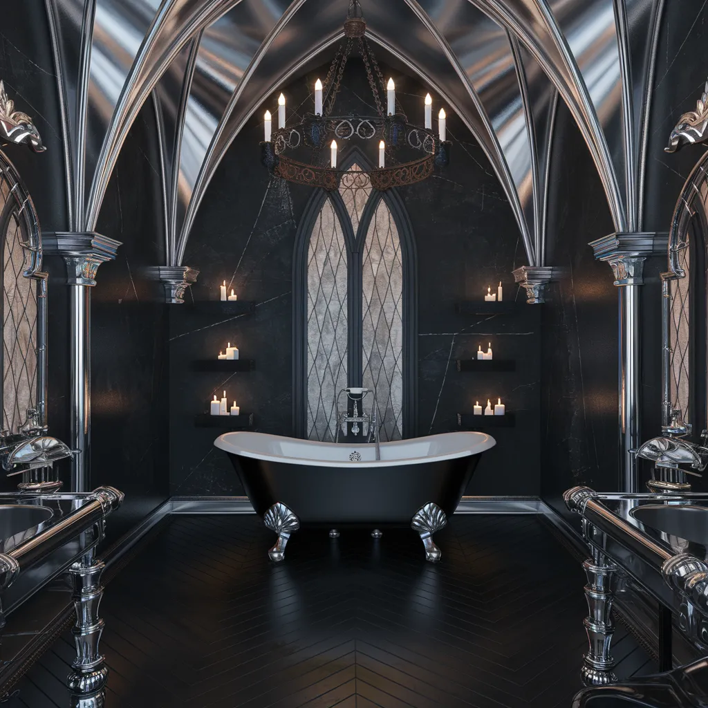 Gothic Luxe Retreat Bathroom
