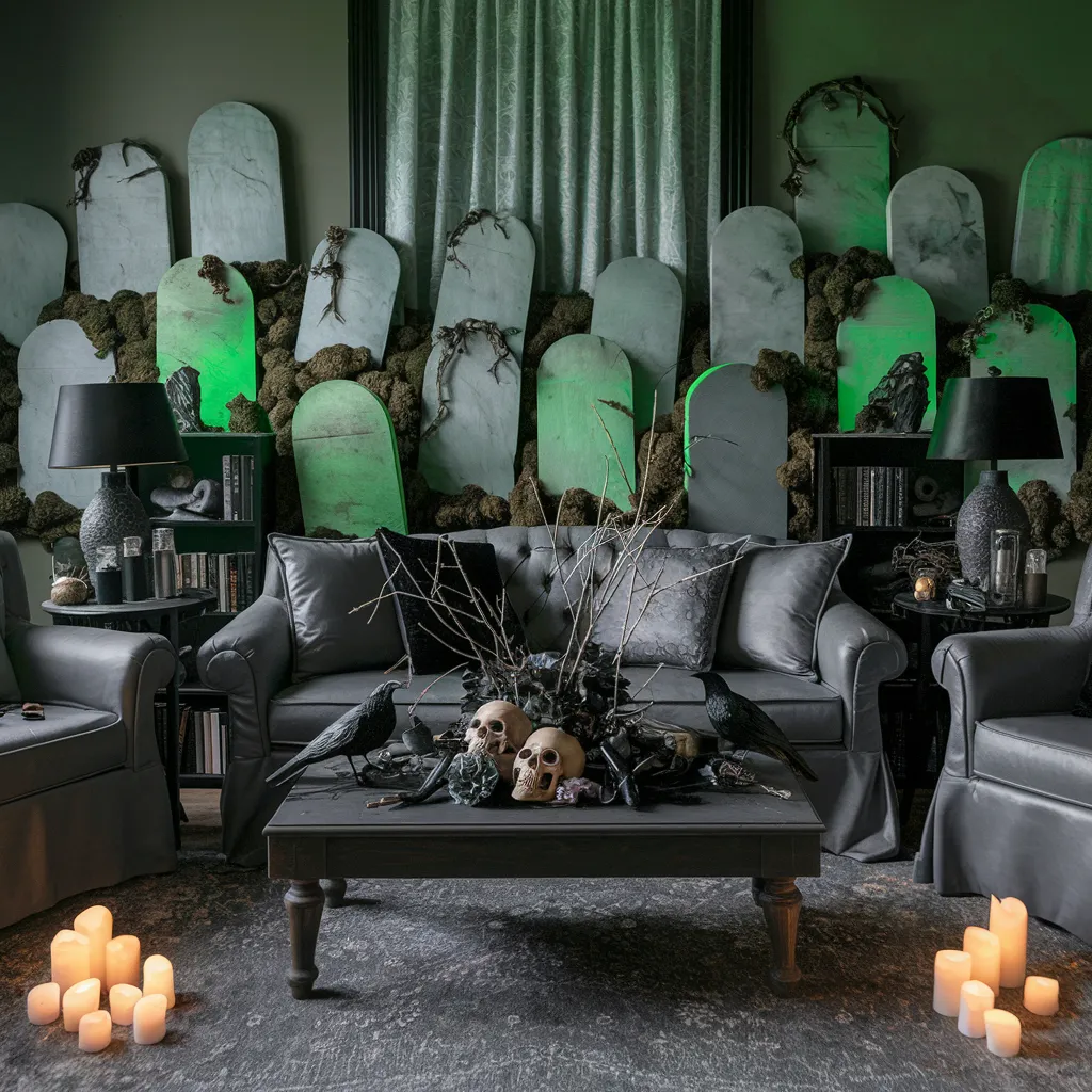 The Ultimate Halloween Living Room Inspiration Guide (Every Style Covered) 9 Graveyard Gothic Living Room