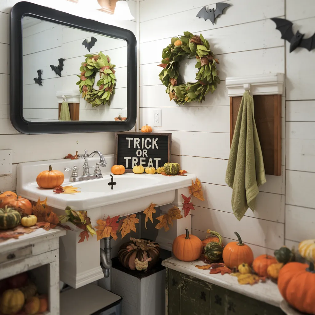 Halloween Bathroom Makeovers You’ll Want to Copy Before October 31st 7 Harvest Haunt Bathroom
