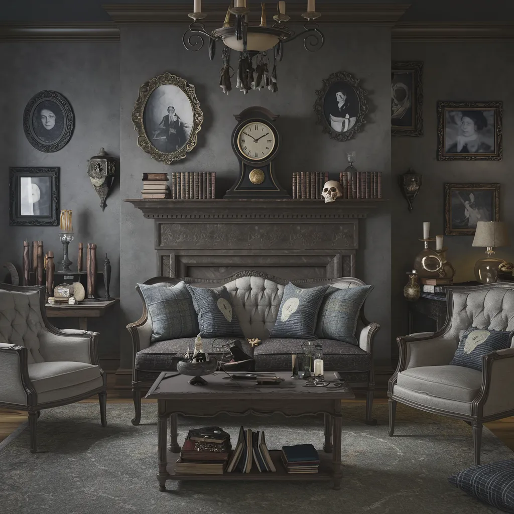 The Ultimate Halloween Living Room Inspiration Guide (Every Style Covered) 17 Haunted Manor Parlor
