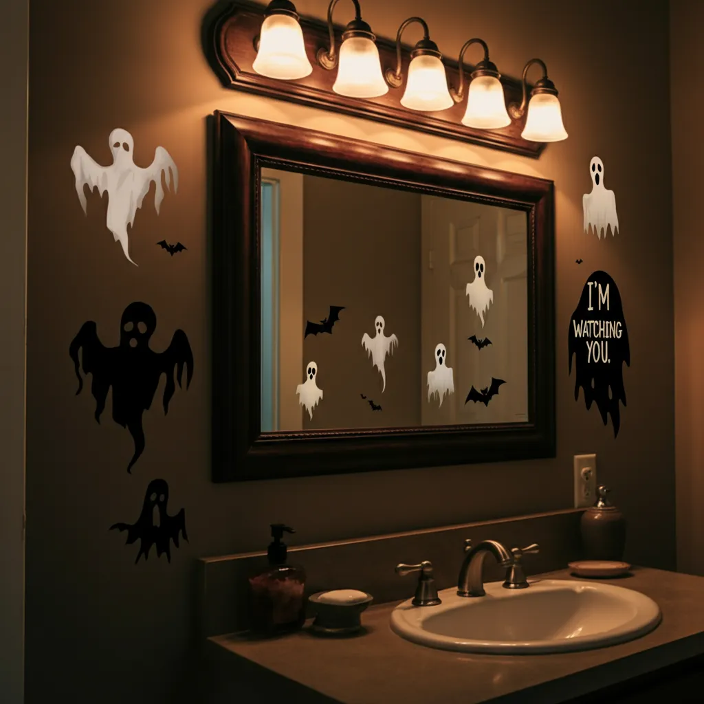 Halloween Bathroom Makeovers You’ll Want to Copy Before October 31st 24 Haunted Mirror Bathroom