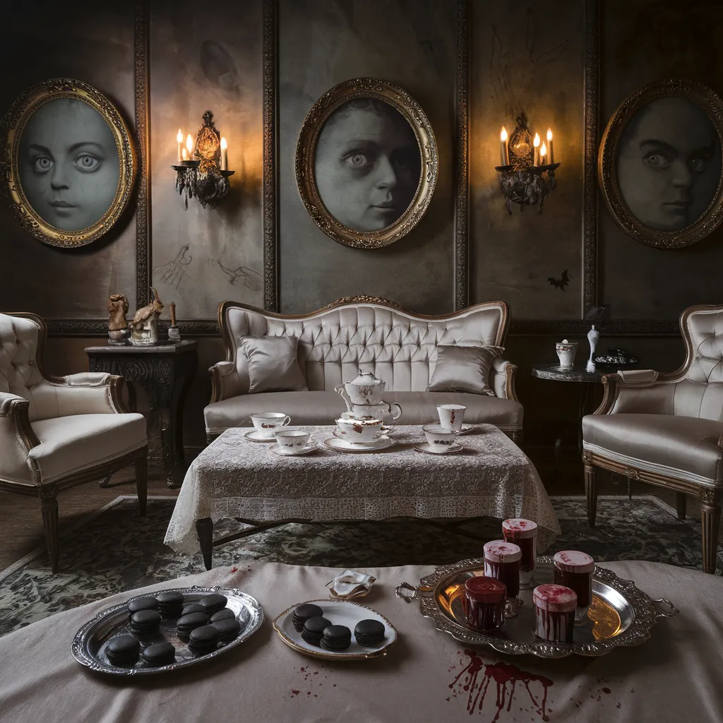The Ultimate Halloween Living Room Inspiration Guide (Every Style Covered) 16 Haunted Victorian Tea Room