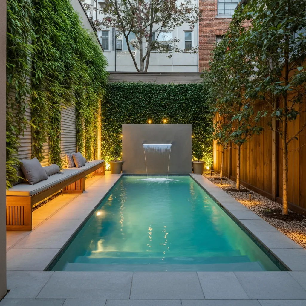 24+ Dreamy Pool Ideas That Blend Style, Comfort, and Luxury 21 Hidden Courtyard Pool
