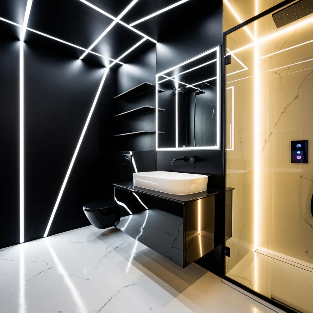 High-Contrast Noir Bathroom