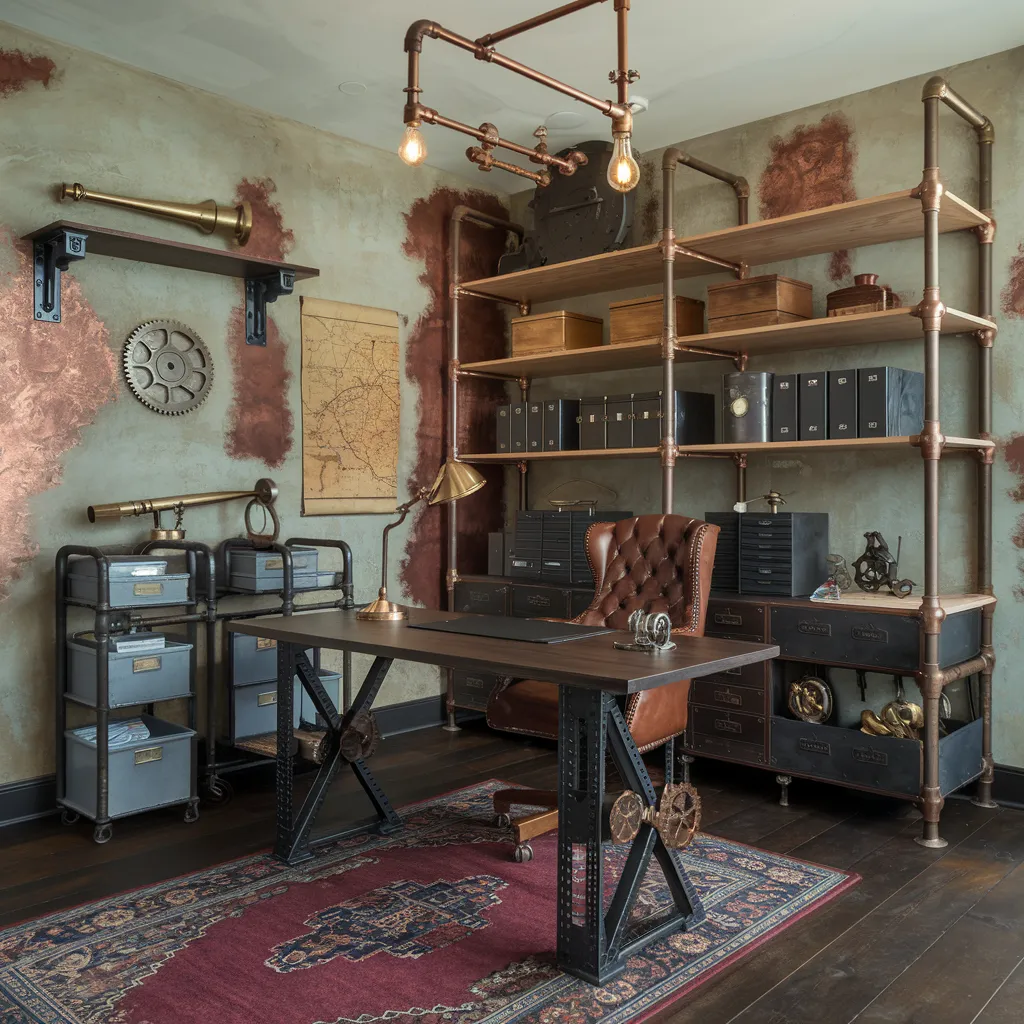 24+ Jaw-Dropping Home Office Ideas That Look Insanely Expensive 26 Imaginative Steampunk Workshop