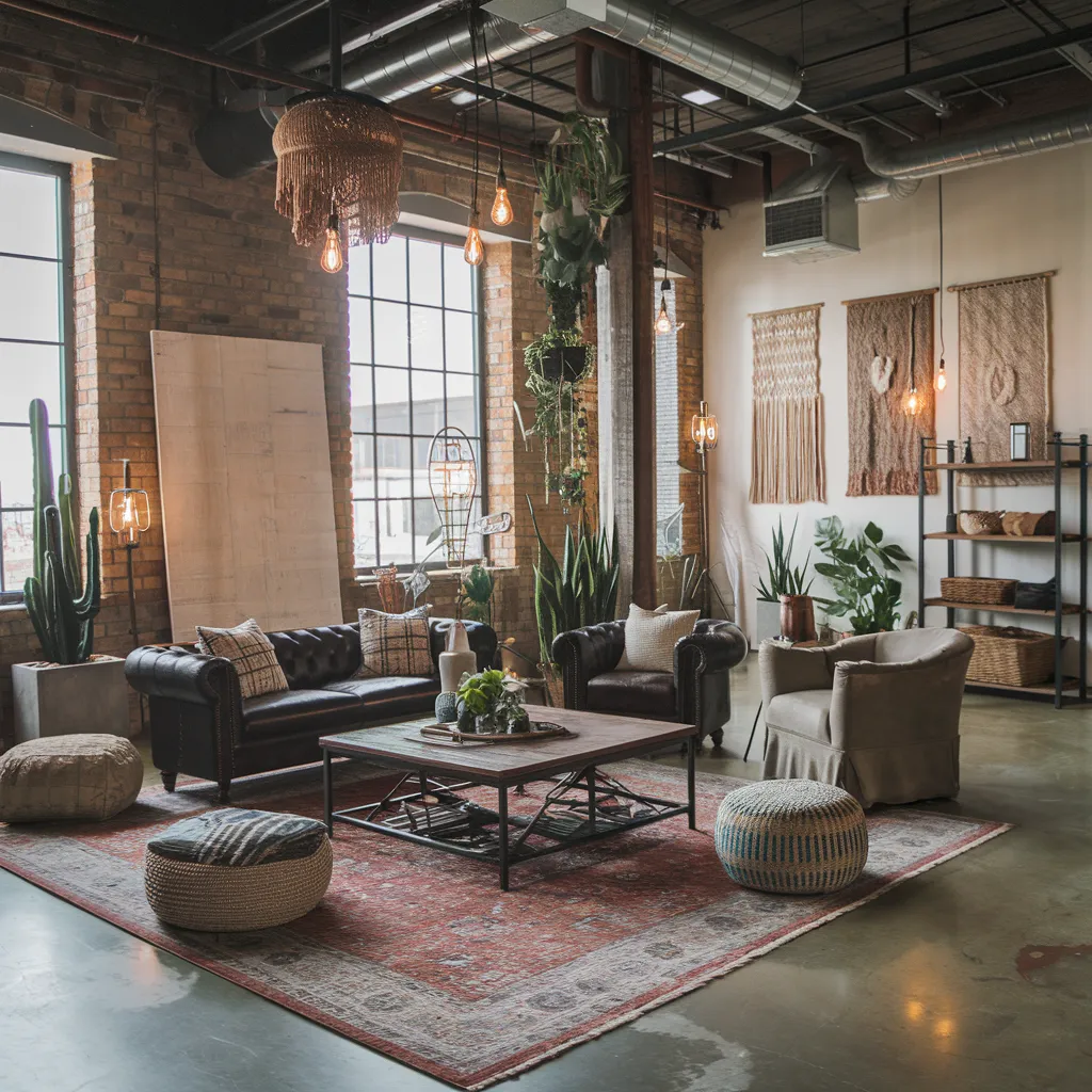 Cozy Yet Stylish: Boho Living Room Ideas That Feel Like a Dream 10 Industrial Boho Living Room with Rustic Charm