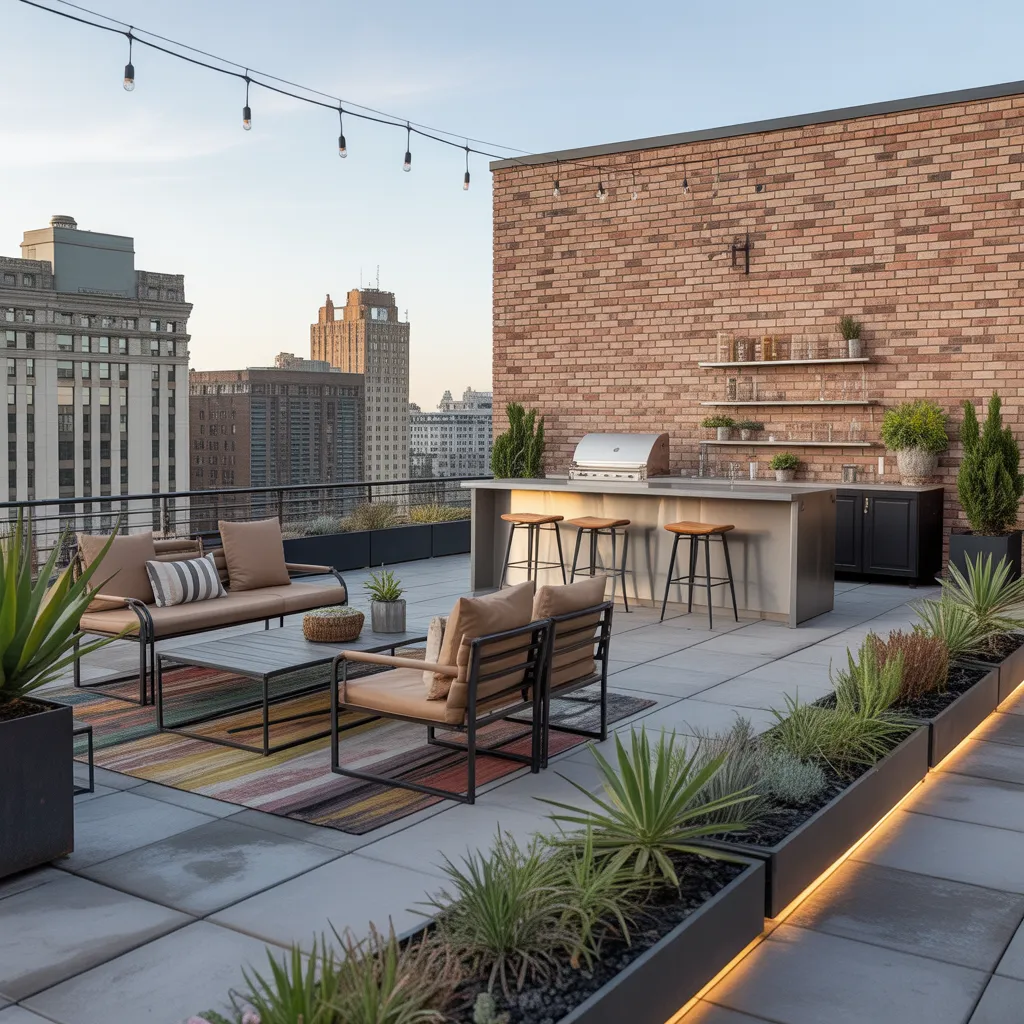 Industrial Chic Rooftop Terrace