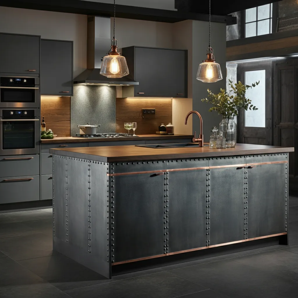 The Ultimate List of Kitchen Island Ideas That Actually Make Life Easier 25 Industrial Flair Kitchen Island