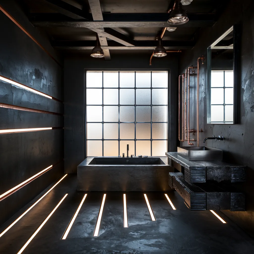 Industrial Noir Bathroom