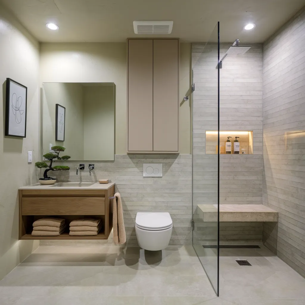 These Small Bathroom Ideas Are So Genius, You’ll Want to Remodel Tonight 11 Japandi Calm Bathroom