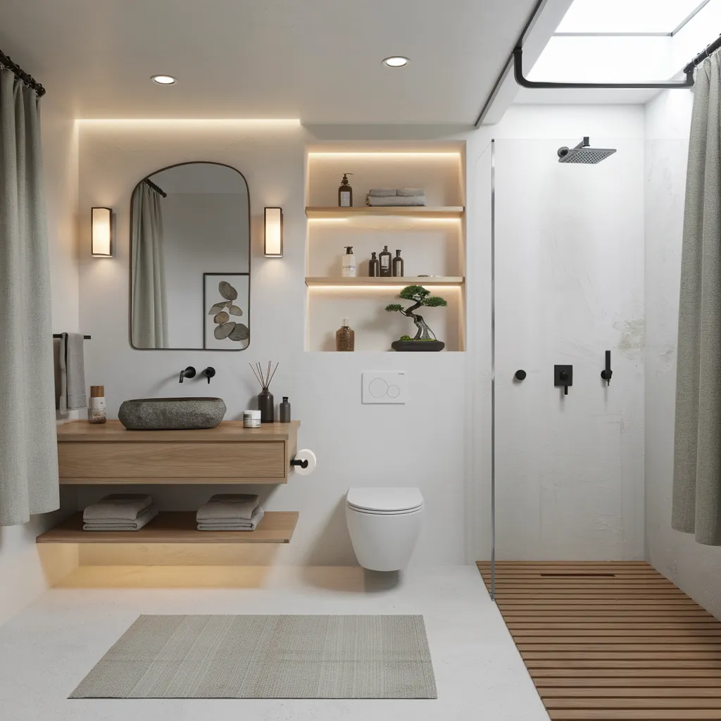These Small Bathroom Ideas Are So Genius, You’ll Want to Remodel Tonight 15 Japandi Zen Minimalist Bathroom
