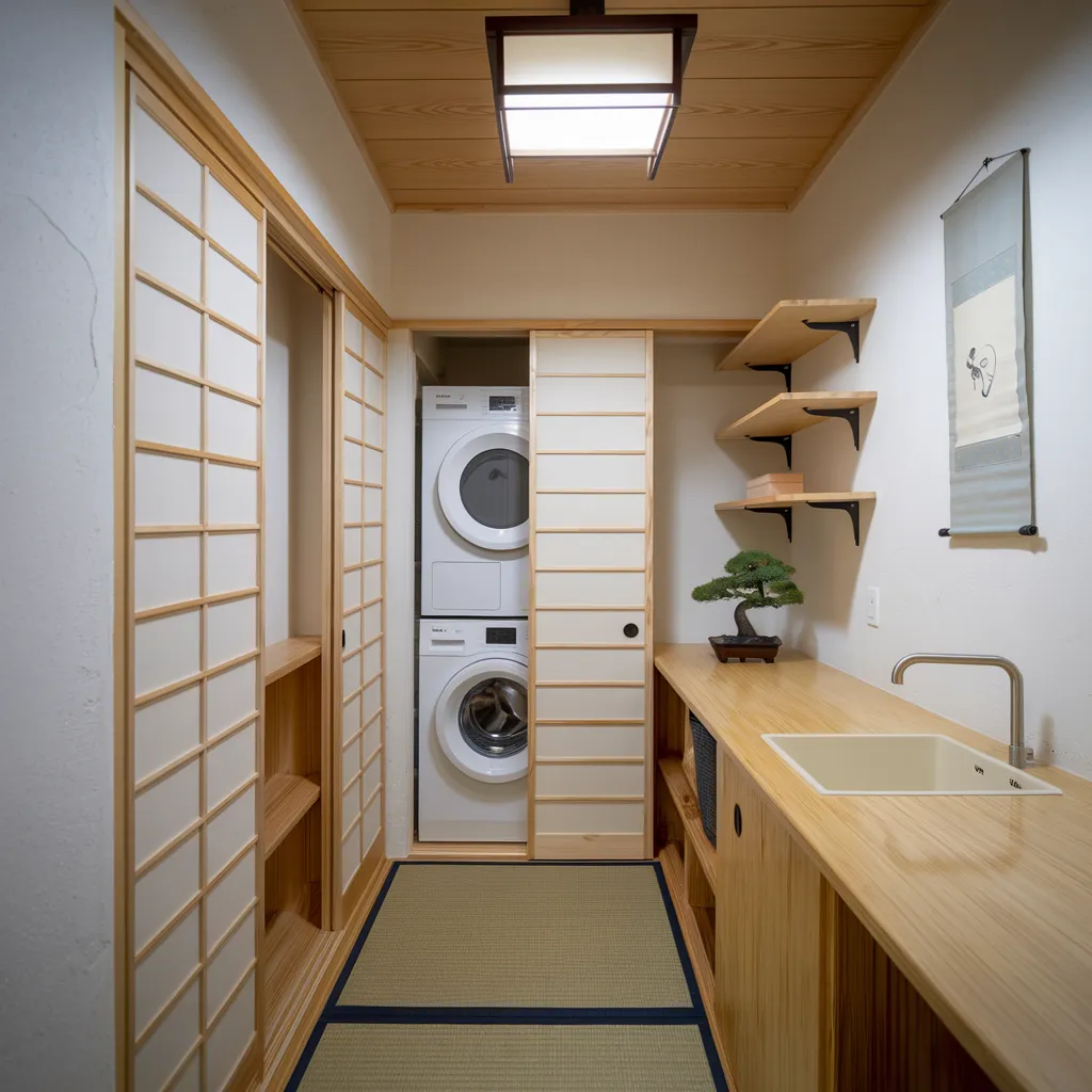 27+ Genius Laundry Room Ideas That Will Make You Love Doing Chores 13 Japanese Minimalist Laundry Room