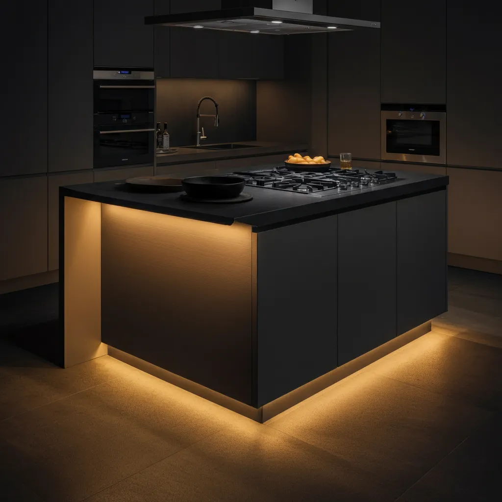 The Ultimate List of Kitchen Island Ideas That Actually Make Life Easier 16 LED Lighting Kitchen Island