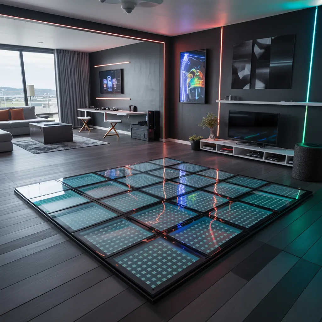 These Genius Flooring Ideas Will Make Your Rooms Look 10x Better 23 LED-Lit Glass Floor Panels with Smart Grid Design