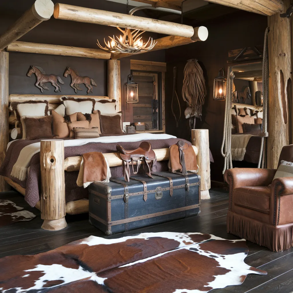 20+ Cozy Western Bedroom Styles That Never Go Out of Trend 3 Large Cozy Western Bedroom with Rustic Elegance