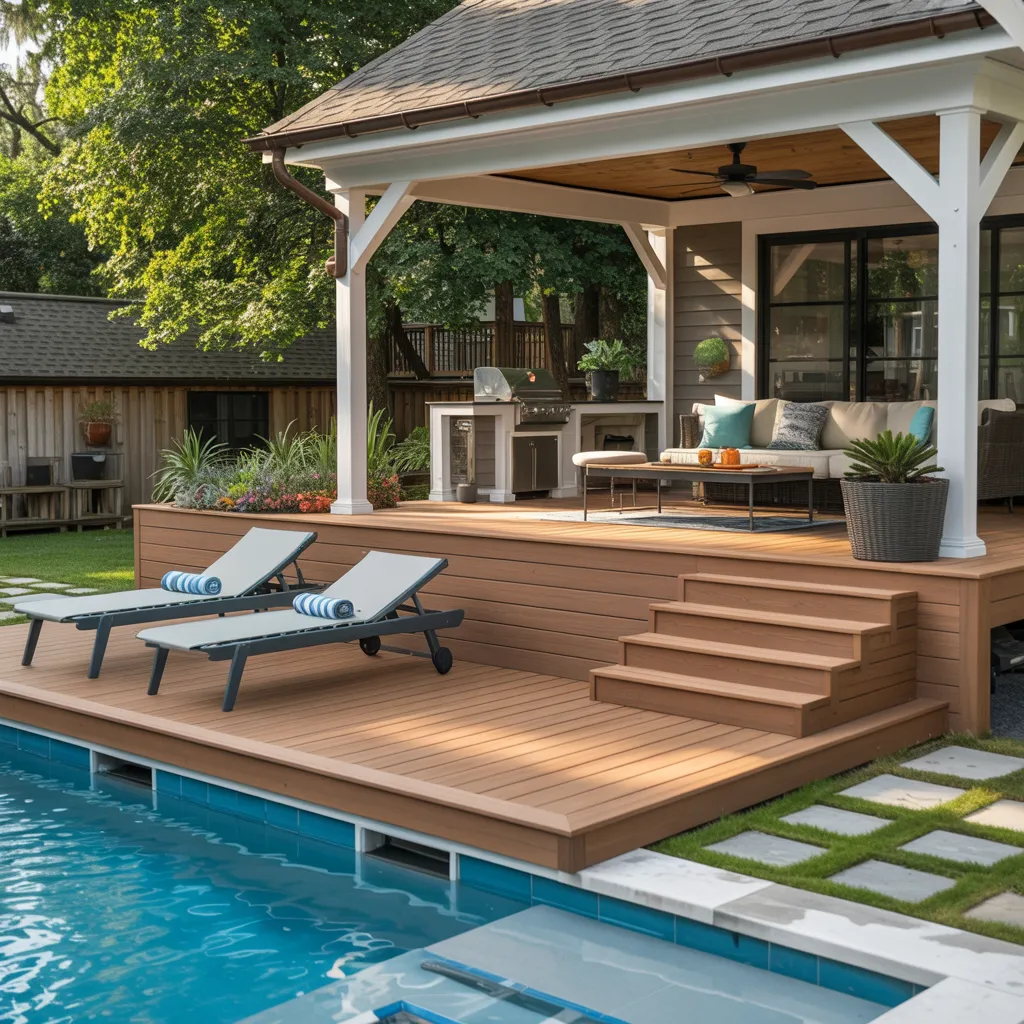Stunning Deck Ideas That Will Completely Transform Your Outdoor Space 25 Layered Pool-to-Patio Deck