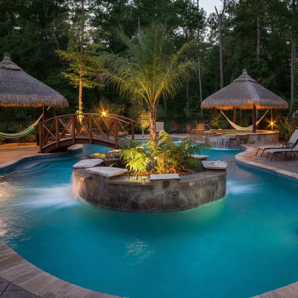 24+ Dreamy Pool Ideas That Blend Style, Comfort, and Luxury 23 Lazy River Pool