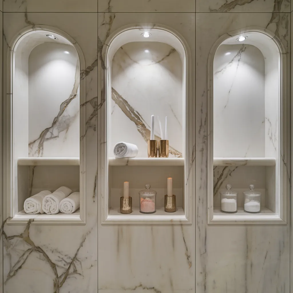 The Ultimate Guide to Shelf Decor Ideas for Small and Large Spaces 26 Luxury Marble Niche Shelves
