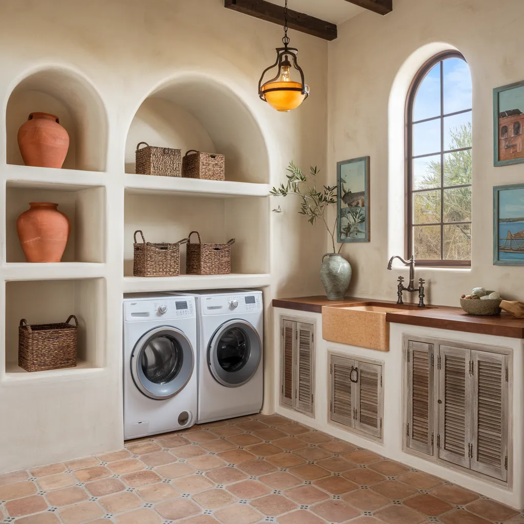 27+ Genius Laundry Room Ideas That Will Make You Love Doing Chores 18 Mediterranean Style Laundry Room