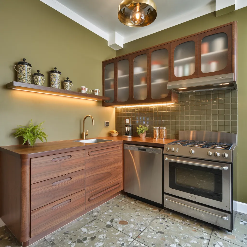 34 Small Kitchen Ideas That Make Tiny Spaces Look Huge 17 Mid-Century Warmth Small Kitchen