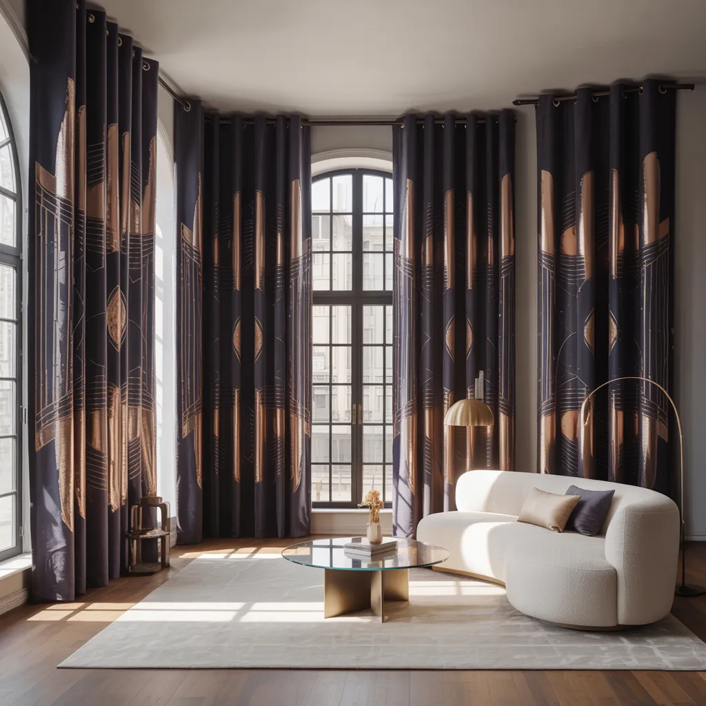 27+ Stunning Curtains for Living Room You’ll Wish You Knew About Sooner 3 Midnight Geo Luxe Drapes