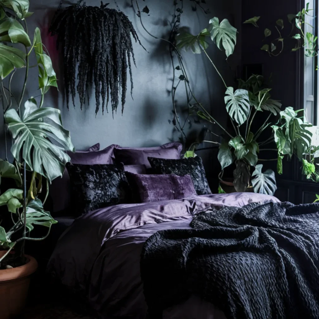 32+ Dark Nature Aesthetic Bedrooms That Feel Like a Peaceful Forest Retreat 4 Midnight Vine Nest