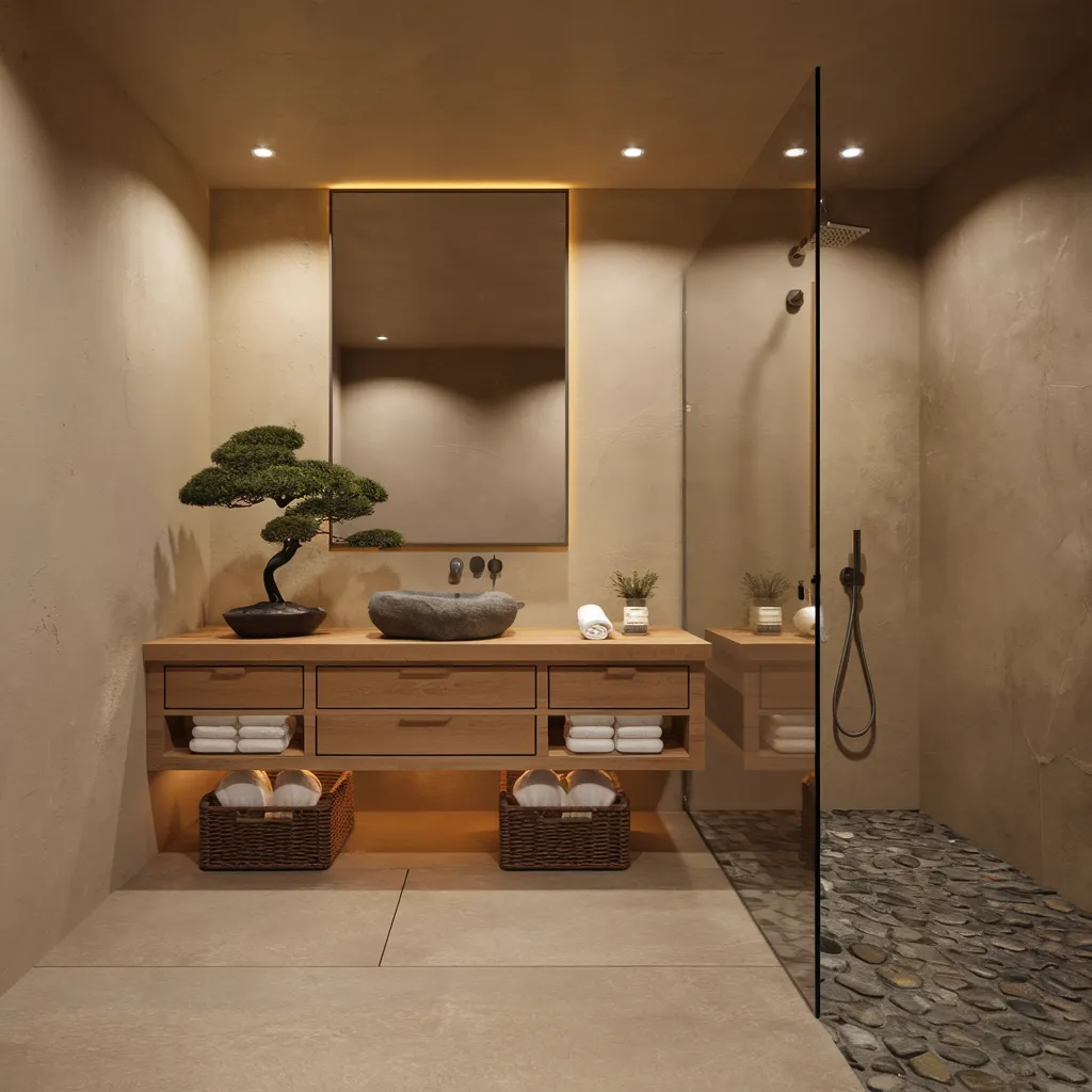 20 Small Funky Bathroom Ideas That Will Make You Rethink Your Space 11 Minimal Zen Oasis Bathroom
