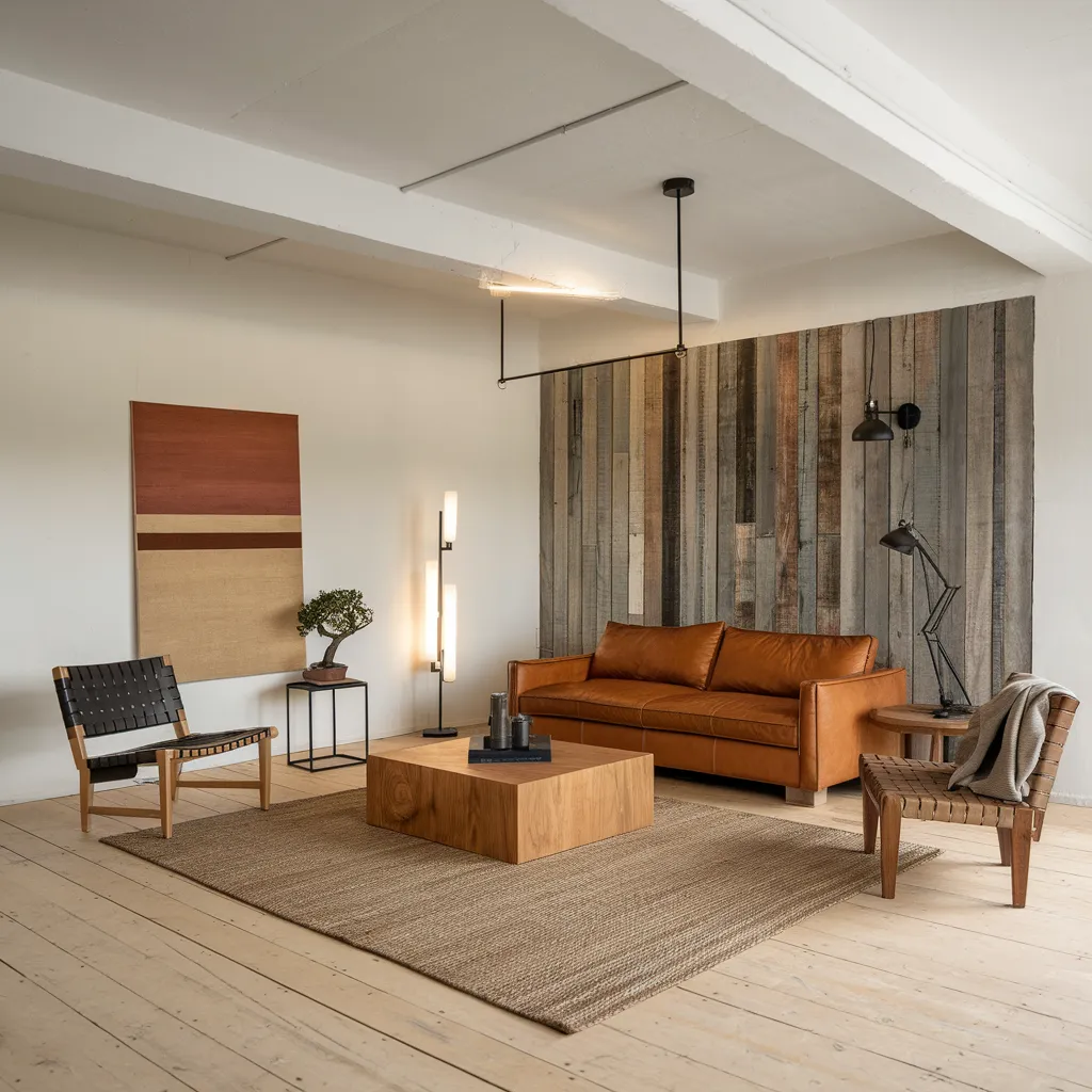 Warm Rustic Living Room Ideas You’ll Wish You Tried Sooner 25 Minimalist Rustic Living Room with a Reclaimed Wood Wall