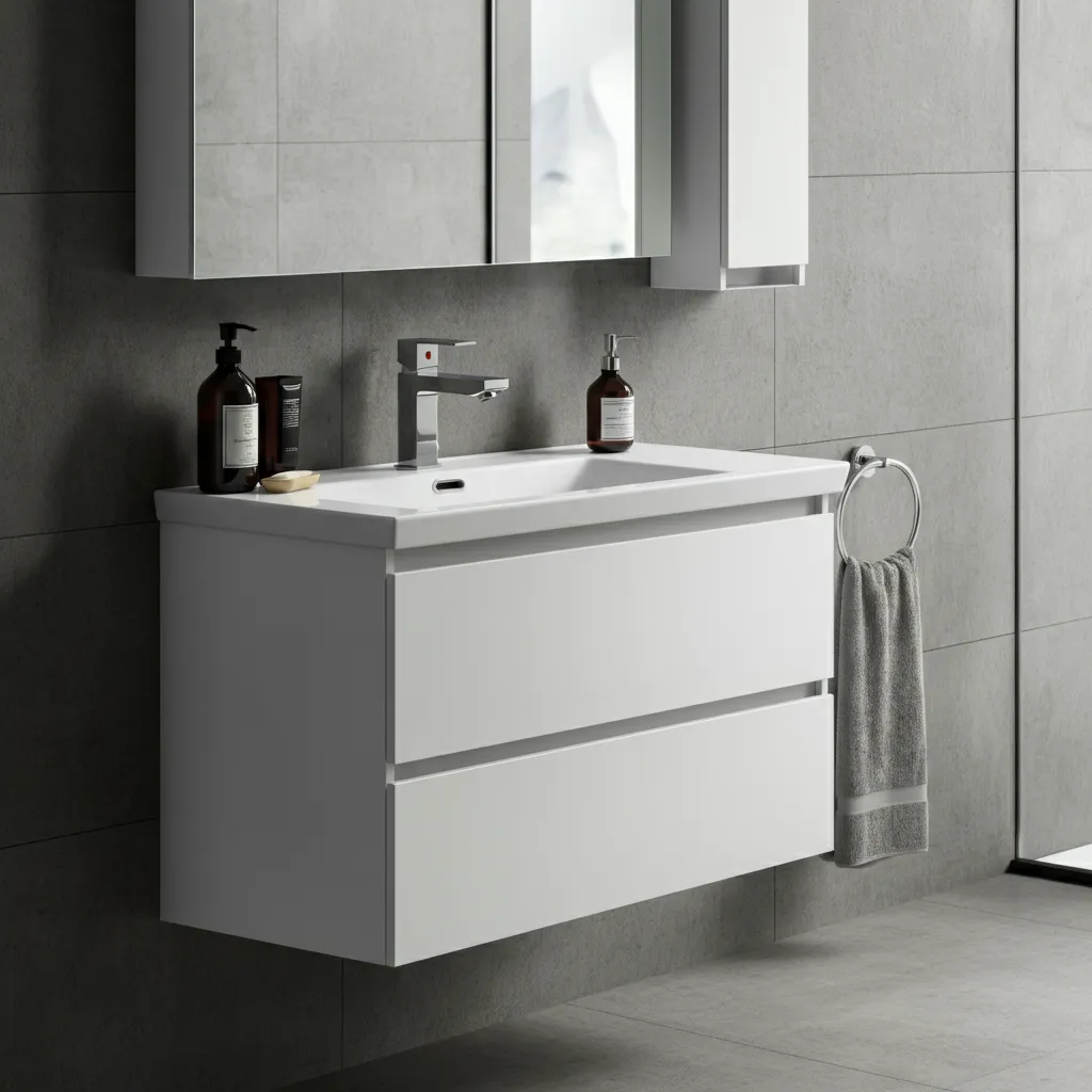 24 Bathroom Vanity Ideas So Beautiful, You’ll Want to Remodel Today 17 Minimalist Vanity Clean Lines