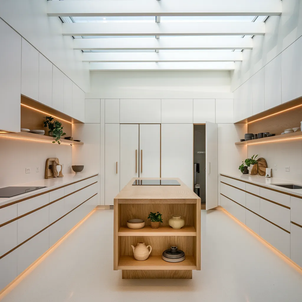22 Jaw Dropping Modern Kitchen Ideas That Feel Like Pure Inspiration 17 Minimalist White Kitchen with Skylight
